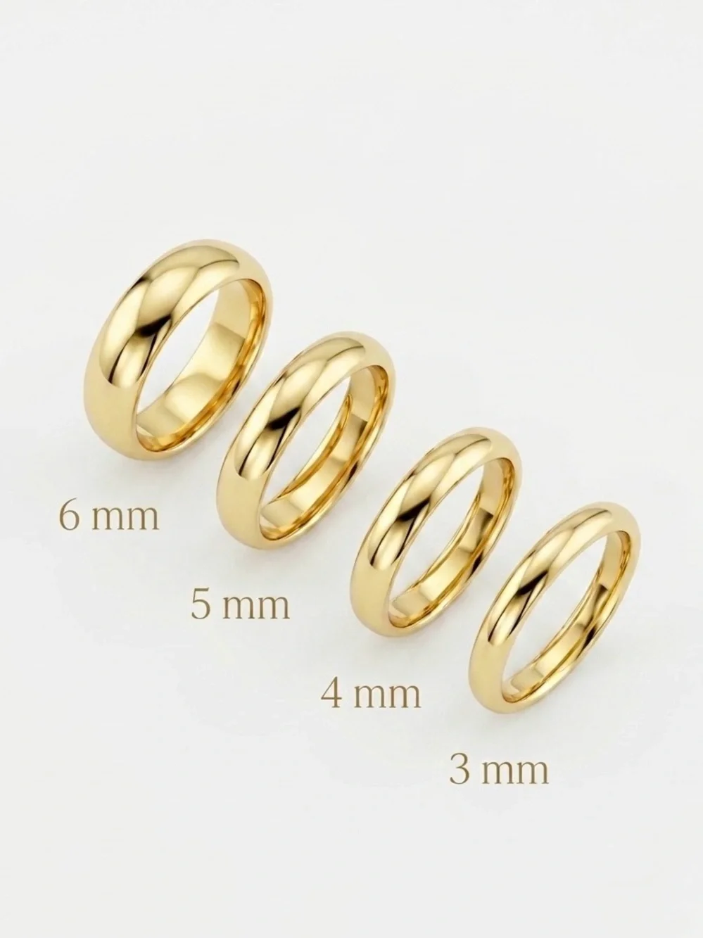 14K Gold Plated Band Ring 6 mm | Simple Dome Wedding Ring | Minimal Jewelry